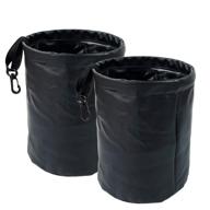 kitbest [2 комплекта] автомобильная корзина для мусора: портативный контейнер для мусора, складной поп-ап мешок для мусора - водонепроницаемая корзина для мусора, мусорная корзина, корзина для мусора - кожаный органайзер для автомобиля с достаточным объемом для мусора. логотип
