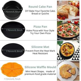 img 1 attached to Enhance Your Air Fryer Cooking Experience with COLFULINE 7 Inch Air Fryer Accessories 11 Sets, Perfect Fit for Phillips, Gowise, and Universal XL Power Air Fryer, Includes Silicone Waffle Mould and Muffin Cup