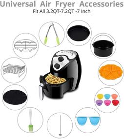 img 3 attached to Enhance Your Air Fryer Cooking Experience with COLFULINE 7 Inch Air Fryer Accessories 11 Sets, Perfect Fit for Phillips, Gowise, and Universal XL Power Air Fryer, Includes Silicone Waffle Mould and Muffin Cup