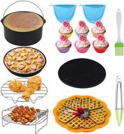 enhance your air fryer cooking experience with colfuline 7 inch air fryer accessories 11 sets, perfect fit for phillips, gowise, and universal xl power air fryer, includes silicone waffle mould and muffin cup logo