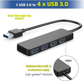 img 3 attached to 🔌 High-Speed 4-Port USB Hub 3.0, T-Sound Laptop USB Splitter, Keyboard and Mouse Adapter for Dell, Asus, HP, MacBook Air, Surface Pro, Acer, Xbox, Flash Drive, HDD, Console, Printer, Camera