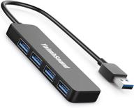 🔌 high-speed 4-port usb hub 3.0, t-sound laptop usb splitter, keyboard and mouse adapter for dell, asus, hp, macbook air, surface pro, acer, xbox, flash drive, hdd, console, printer, camera logo