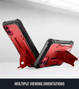 img 1 attached to 📱 Poetic Revolution Series iPhone 11 Rugged Case - Metallic Red | Dual-Layer Shockproof Protective Cover with Built-in Screen Protector for Apple iPhone 11 (2019) 6.1 Inch