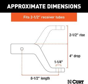 img 2 attached to 🚚 CURT 45458 Heavy-Duty Forged Trailer Hitch Ball Mount, Compatible with 2-1/2-Inch Receiver, 20,000 lbs Capacity, 1-1/4-Inch Hole, 4-Inch Drop, 2-1/2-Inch Rise, Black Finish, Class V