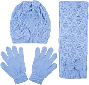 img 4 attached to Criss Cross Scarf Glove Child Girls' Accessories for Cold Weather