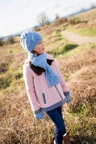 img 1 attached to Criss Cross Scarf Glove Child Girls' Accessories for Cold Weather