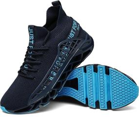 img 1 attached to KUXIE Running Athletic Sneakers Numeric_9_Point_5 Men's Shoes in Fashion Sneakers