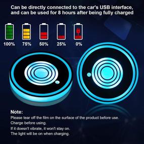 img 1 attached to Боао 2-х предметные светоотражающие подстаканники для автомобилей с LED-подсветкой в 7 цветах 🚗, USB-зарядка, для аксессуаров подстаканников - световая атмосфера для интерьера