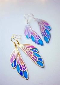 img 2 attached to 🦋 Dangle Earrings with Gradient Color Butterfly Wings - Delicate and Elegant Gift for Women and Girls