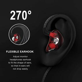 img 3 attached to BASN Bsinger PRO In-Ear Monitors Hybrid Dynamic Dual Drivers Two Detachable MMCX Cables Musicians In-Ear Earbuds Headphones (Red)