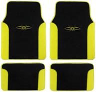 🌈 universal tribal tattoo design 2 tone car floor mats - vinyl, yellow (set of 4) for car trucks logo