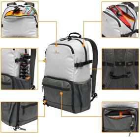 img 3 attached to 🎒 Lowepro LP37238-PWW Truckee BP 250 LX Camera Backpack with Tablet Compartment - Compact DSLR/Mirrorless Bag for Sony, Canon, Nikon - Fits 15-inch Tablet, 1-2 Lenses, Gimbal, Video Drone, DJI Osmo, Mavic - Light Grey