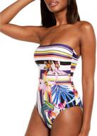 👙 stunning trina turk women's bandeau one piece swimsuit: a flattering must-have for chic beach fashion logo