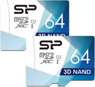 📸 высокоскоростная карта памяти silicon power 64 гб 2-pack 3d nand microsd с адаптером логотип