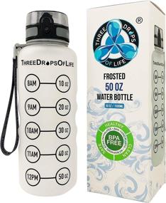 img 4 attached to Three Drops of Life 50oz Large Sport Water Bottles: Ultimate Hydration with High Capacity and Smart Time Marker