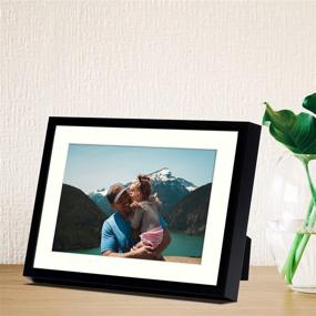 img 1 attached to 🖼️ Frametory 5x7 Aluminum Picture Frame with Ivory Mat - Perfect for 4x6 Photos in Events, Offices, and Homes (Black, 2-Pack)