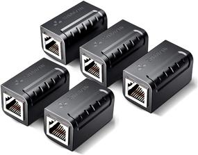img 4 attached to Coupler Ethernet Extension Extended Black 5Pack