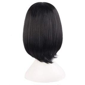 img 1 attached to 💇 MapofBeauty 14"/35cm Black Straight Hair Cosplay Wig: Perfect for Female Models with Medium Length Hair