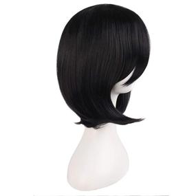img 3 attached to 💇 MapofBeauty 14"/35cm Black Straight Hair Cosplay Wig: Perfect for Female Models with Medium Length Hair