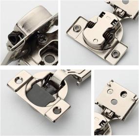 img 1 attached to 🔧 Upgrade Your Cabinet Doors with FURNIWARE 10-Piece Soft Closing Hinges - 1/2 Inch Overlay, Nickel Plated, 105 Degree