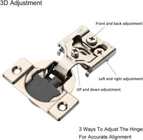 img 2 attached to 🔧 Upgrade Your Cabinet Doors with FURNIWARE 10-Piece Soft Closing Hinges - 1/2 Inch Overlay, Nickel Plated, 105 Degree