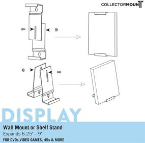 img 3 attached to CollectorMount DVD Mount Video Game, 45 Record and Blu-Ray Shelf Stand and Wall Mount: Invisible Adjustable Design, 1 Pack