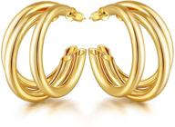 👂 easyso hypoallergenic 14k gold plated hoop earrings for women with sensitive ears, lightweight chunky open hoops, silver post split huggie earrings for teen girls & mother's day (huggie) logo