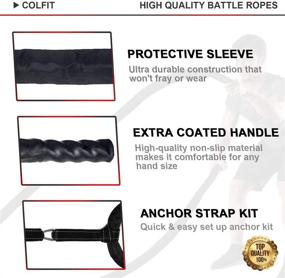 img 2 attached to 💪 Upgraded Durable Battle Ropes with Anchor Kit and Protective Cover - Colfit Poly Dacron Heavy Battle Rope for Effective Core Strength Training, Crossfit, Cardio Workout, and Fitness Exercise