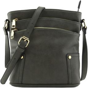 img 4 attached to 👜 Versatile and Stylish Triple Zip Pocket Medium Crossbody Bag: Perfect for Keeping Essentials Organized