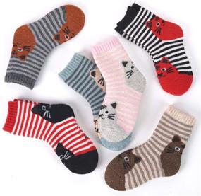 img 1 attached to Volupte Childrens Winter Socks: Animal Girls' Clothing for Active Adventures