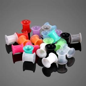 img 2 attached to 🎯 Xpircn 12 Pairs Silicone Tunnels: Double Flared Ear Gauges in Mixed Colors 3mm-25mm - Flexible Stretching Ear Piercing Jewelry