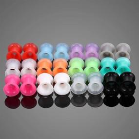 img 1 attached to 🎯 Xpircn 12 Pairs Silicone Tunnels: Double Flared Ear Gauges in Mixed Colors 3mm-25mm - Flexible Stretching Ear Piercing Jewelry