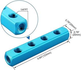 img 1 attached to 🔀 Коллекторный блок Baomain: 4 пути 7 портовый пневматический с быстросоединяемым воздушным шлангом Inline - резьбовые порты PT 1/4 дюйма