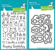 🎉 lawn fawn party animal clear stamp and die set - lf893 stamp & lf894 die - bundle of 2 logo