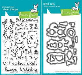 img 1 attached to 🎉 Lawn Fawn Party Animal Clear Stamp and Die Set - LF893 Stamp & LF894 Die - Bundle Of 2