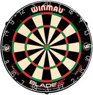 🎯 enhanced winmau blade 5 dual core bristle dartboard for increased scoring area, improved dart deflection, and reduced bounce-outs - black white red, 1.50 x 17.75 x 17.75 inches logo