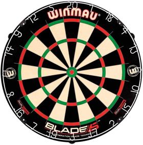 img 4 attached to 🎯 Enhanced Winmau Blade 5 Dual Core Bristle Dartboard for Increased Scoring Area, Improved Dart Deflection, and Reduced Bounce-Outs - BLACK WHITE RED, 1.50 x 17.75 x 17.75 inches