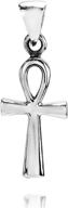 exquisite mystic egyptian ankh cross pendant: genuine .925 sterling silver logo