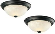 🏠 enhance your home with design house 587519 traditional 2 pack 2 indoor dimmable ceiling light with alabaster glass in oil rubbed bronze - perfect for bedroom, hallway, kitchen, dining room - 11-inch, 2 count logo