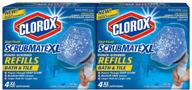 🛀 clorox scrubmate bath and tile refill, bleach-free, 2-pack, xl, blue, 4 pads: effective cleaning solution for bathrooms and tiles logo