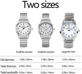 img 2 attached to ⌚ Timelessly Elegant: Men's Easy Reader Pleasant Street Stainless Steel Expansion Band Watch in Silver