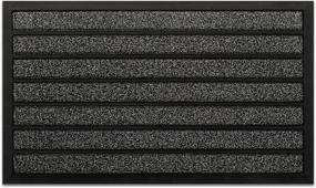 img 4 attached to 🏠 JeemeeSpace Outdoor Front Door Mat - Welcome Mats, Rubber Entryway Doormat for Patio, Home, and Entry - Heavy Duty, Dirt-Capturing Mat (18"x30", Grey)