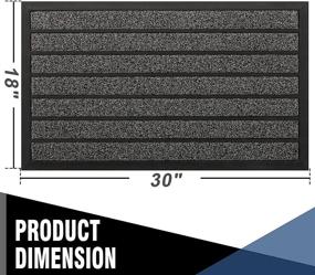 img 1 attached to 🏠 JeemeeSpace Outdoor Front Door Mat - Welcome Mats, Rubber Entryway Doormat for Patio, Home, and Entry - Heavy Duty, Dirt-Capturing Mat (18"x30", Grey)