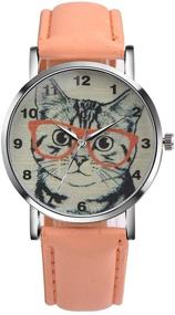 img 2 attached to Unisex Scholar Pattern Leather Analog