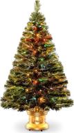 enhanced national tree 48 inch fiber optic radiance fireworks tree with led lights in gold base (szrx7-100l-48) логотип