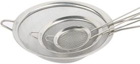 img 2 attached to CHICHIC Set of 3 Stainless Steel Fine Strainers: Ideal for Tea, Juice, Eggs & More with Convenient Handles