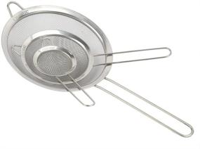 img 3 attached to CHICHIC Set of 3 Stainless Steel Fine Strainers: Ideal for Tea, Juice, Eggs & More with Convenient Handles