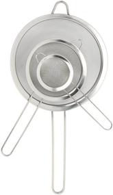 img 4 attached to CHICHIC Set of 3 Stainless Steel Fine Strainers: Ideal for Tea, Juice, Eggs & More with Convenient Handles