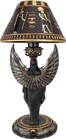 img 1 attached to 💡 Повысьте стиль вашего интерьера с изысканным дизайном EGyptian Decor Sculptural Table Lamp "Исида, богиня греческой мифологии" от Design Toscano CL2609 - 17 дюймов, одиночка.