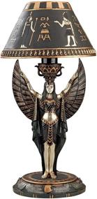 img 4 attached to 💡 Повысьте стиль вашего интерьера с изысканным дизайном EGyptian Decor Sculptural Table Lamp "Исида, богиня греческой мифологии" от Design Toscano CL2609 - 17 дюймов, одиночка.